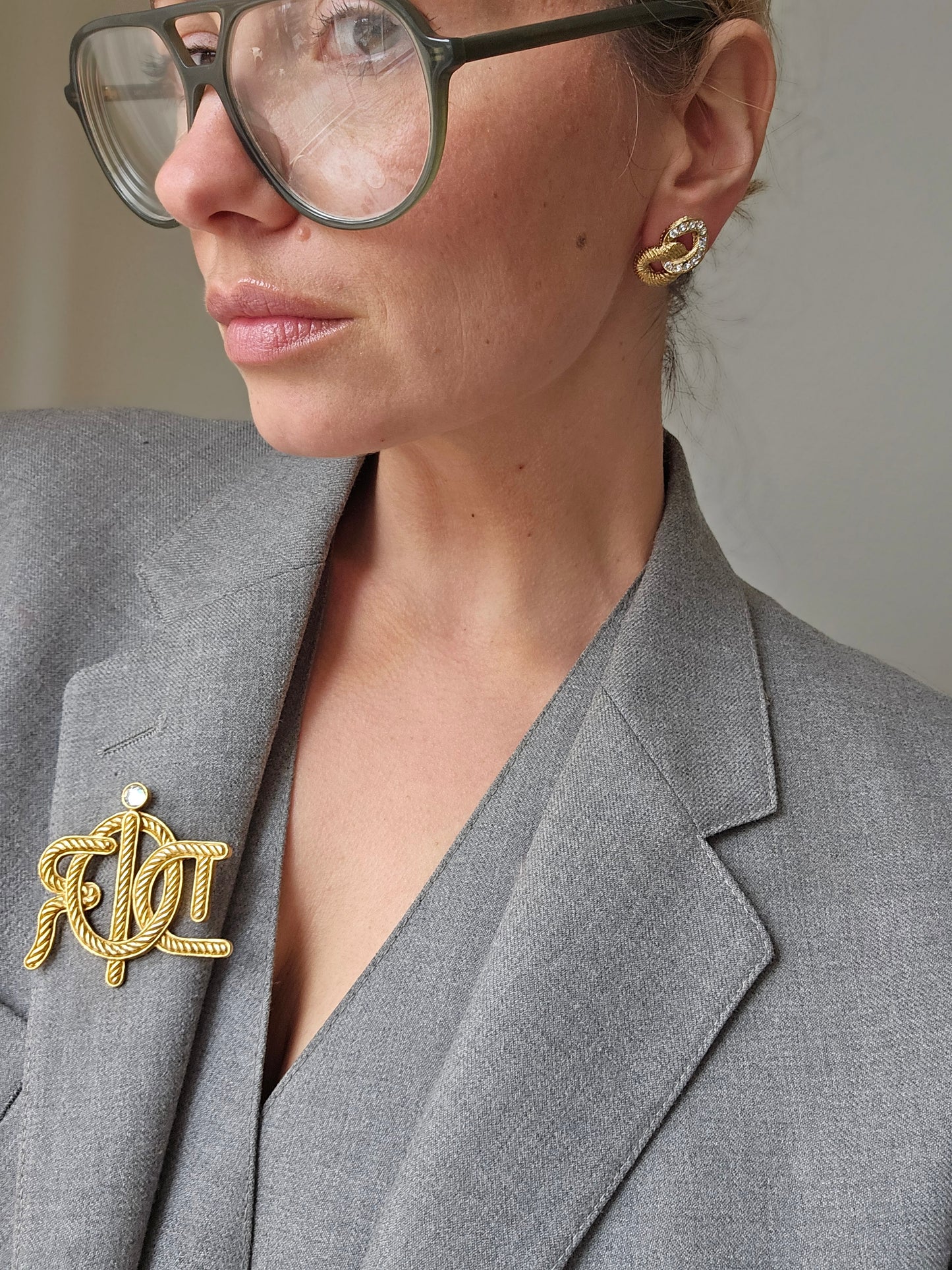 Vintažiniai paauksuoti CHRISTIAN DIOR auskarai