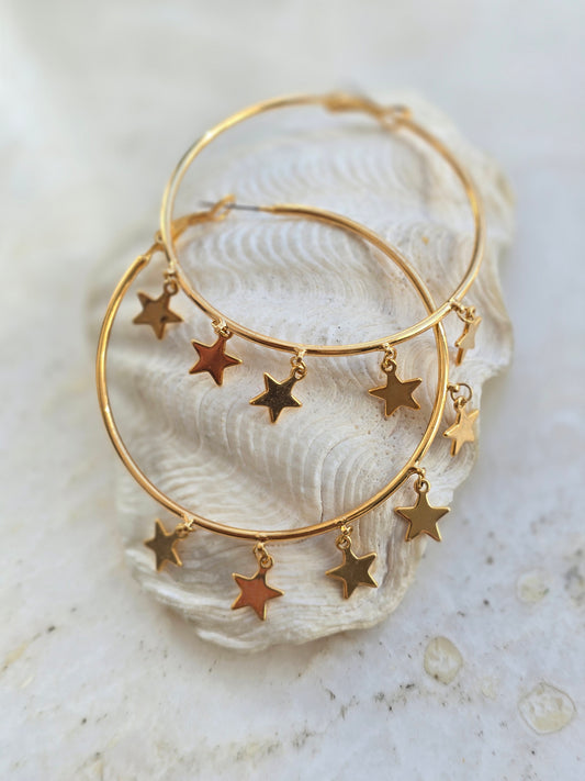 Aukso spalvos auskarai rinkelės