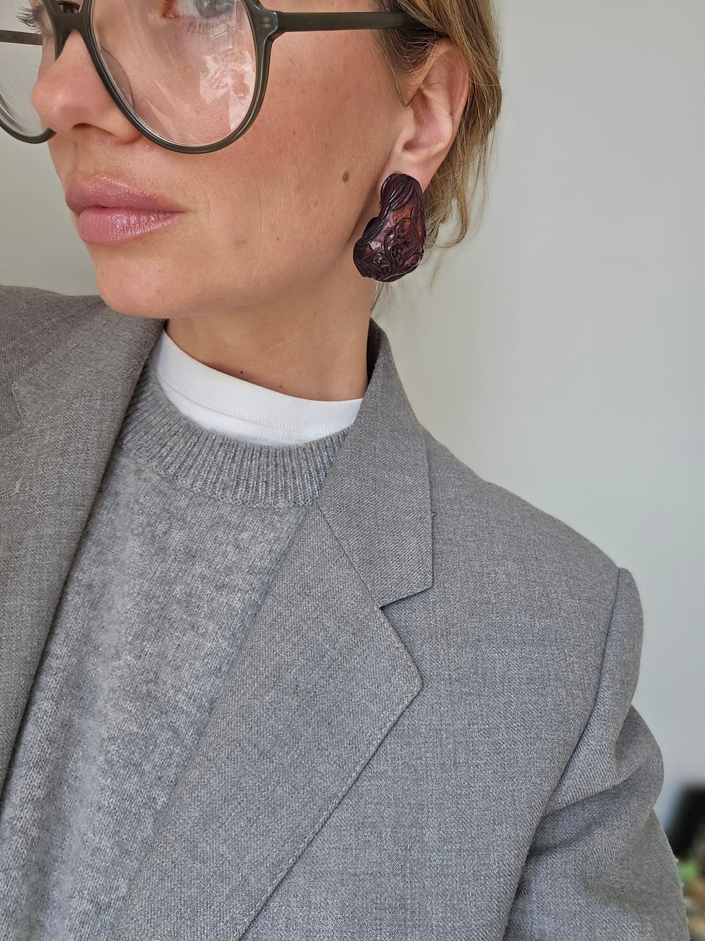 Vintažiniai autoriniai CHANTAL DE KEROUARTZ klipsai orchidėjos
