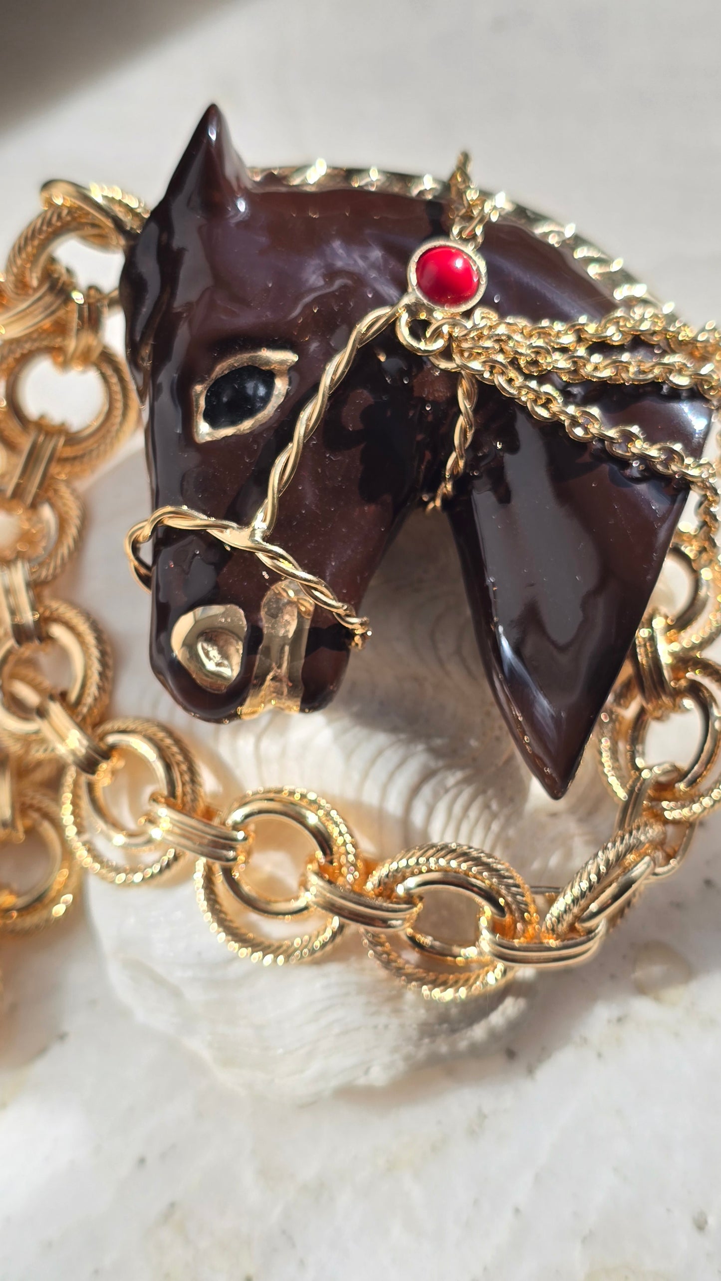 Annibale Baldini's sculptural horse neck ornament