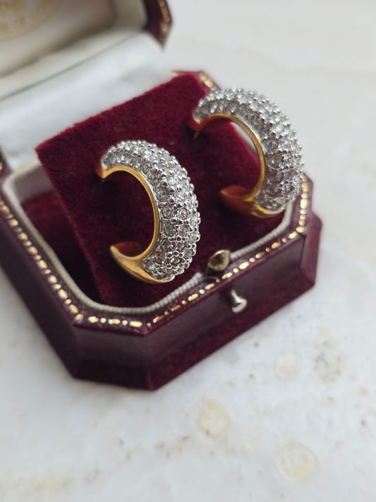 Aukso spalvos Swarovski auskarai