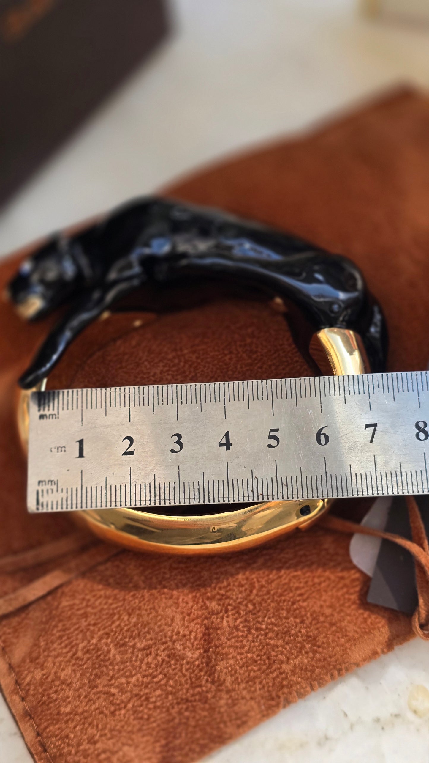Annibale Baldini Gilded Black Leopard Bracelet