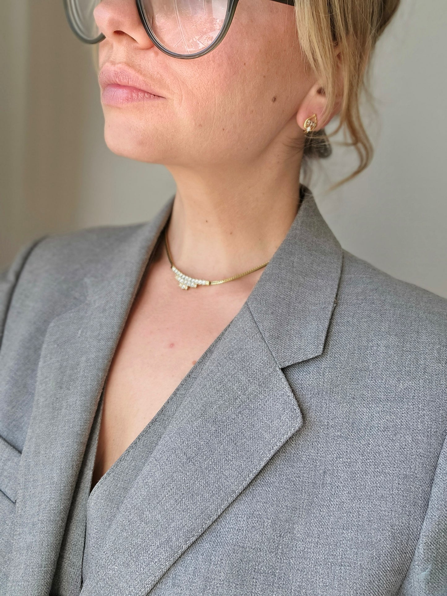 Vintažiniai paauksuoti Nina Ricci klipsai