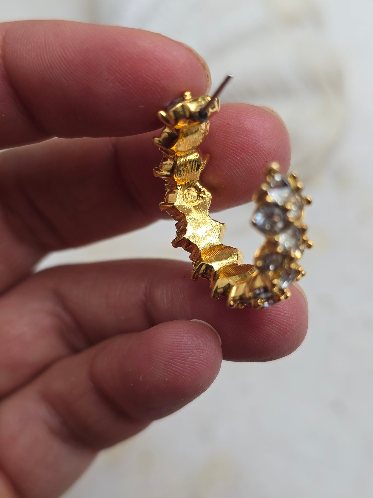 Aukso spalvos Swarovski auskarai rinkelės
