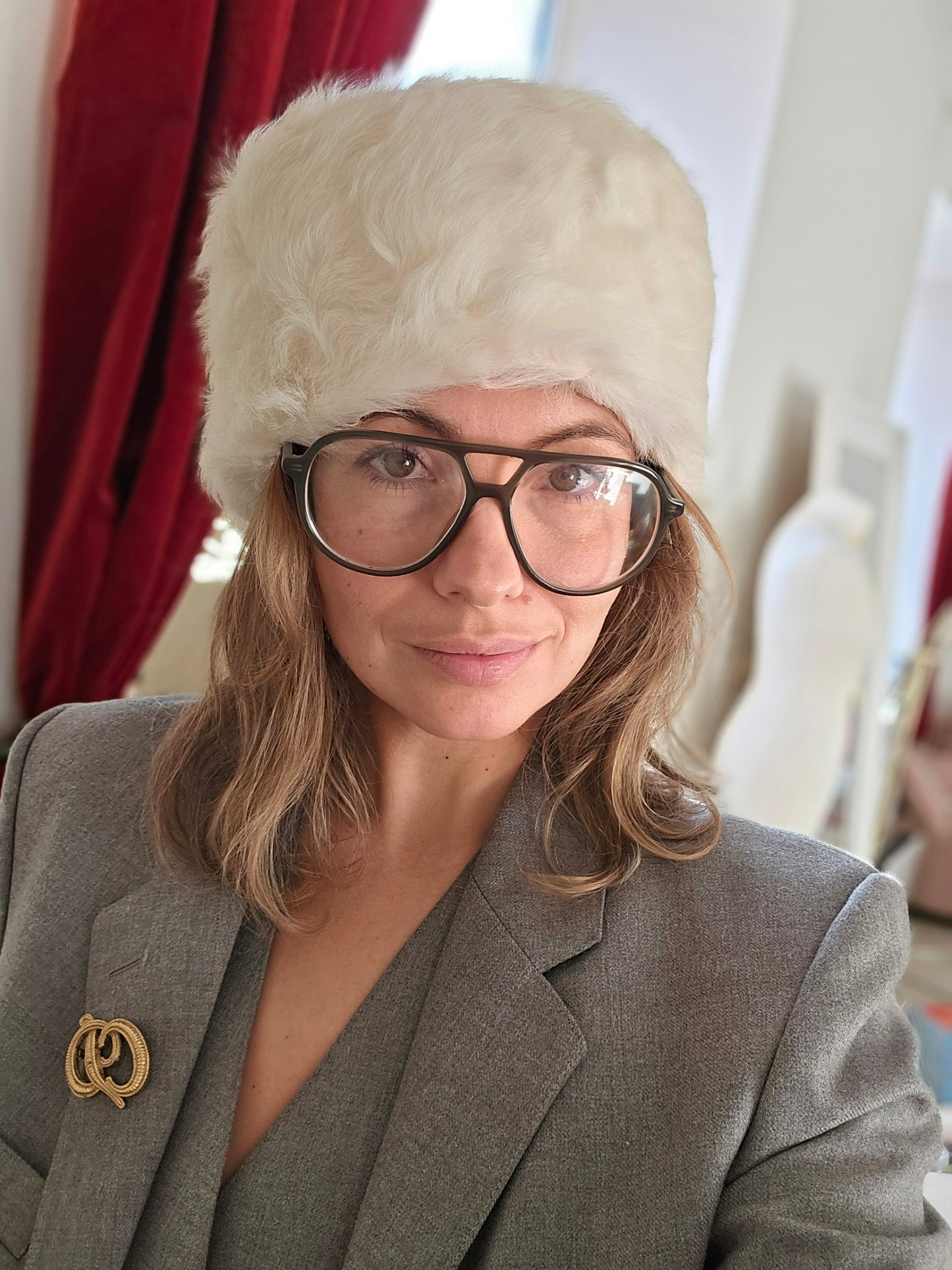 Vintažinė natūralaus kailio kėpurė/Italija