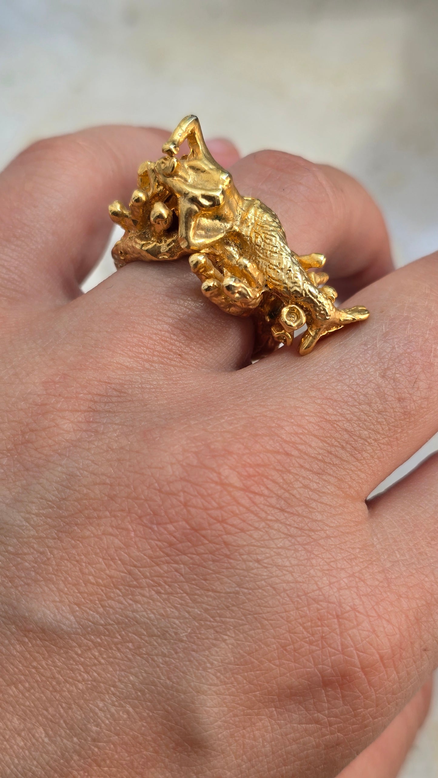 Gold-coloured mermaid ring