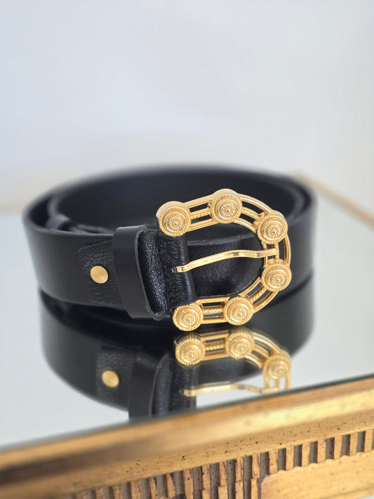 Natūralios odos diržas su vintažine sagtim