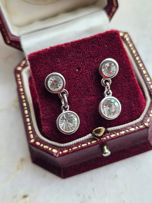 Sidabro spalvos Swarovski auskarai