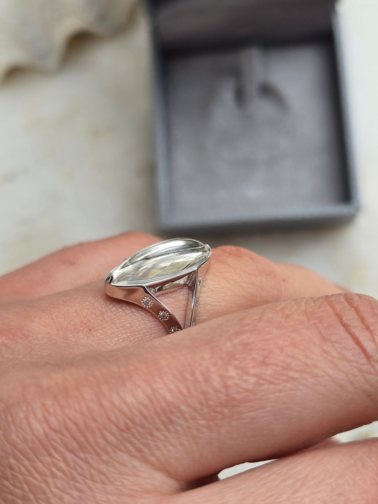 Sidabrinis 925 LALIQUE žiedas originalioje dėžutėje