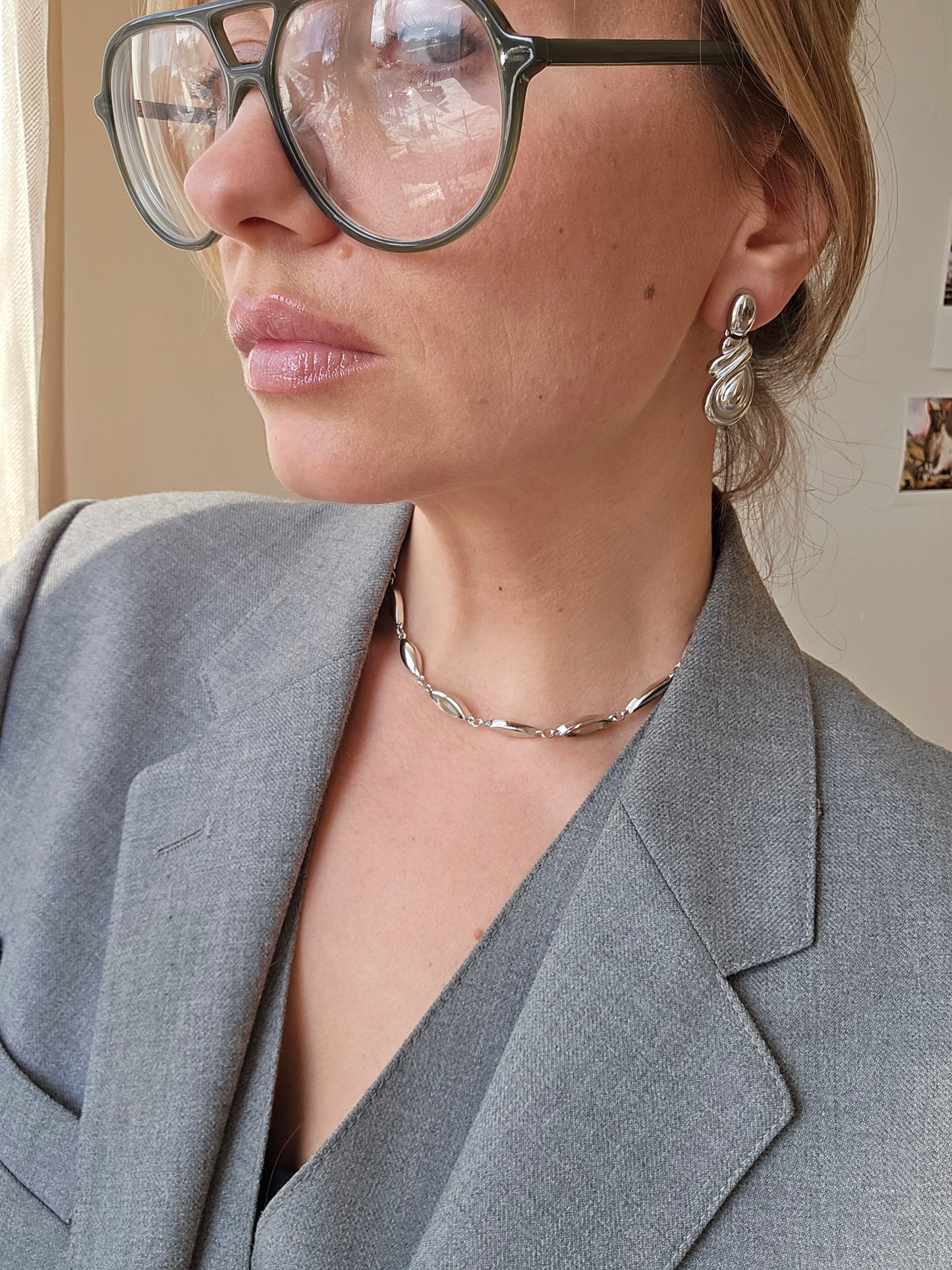 Vintažiniai sidabro spalvos klipsai