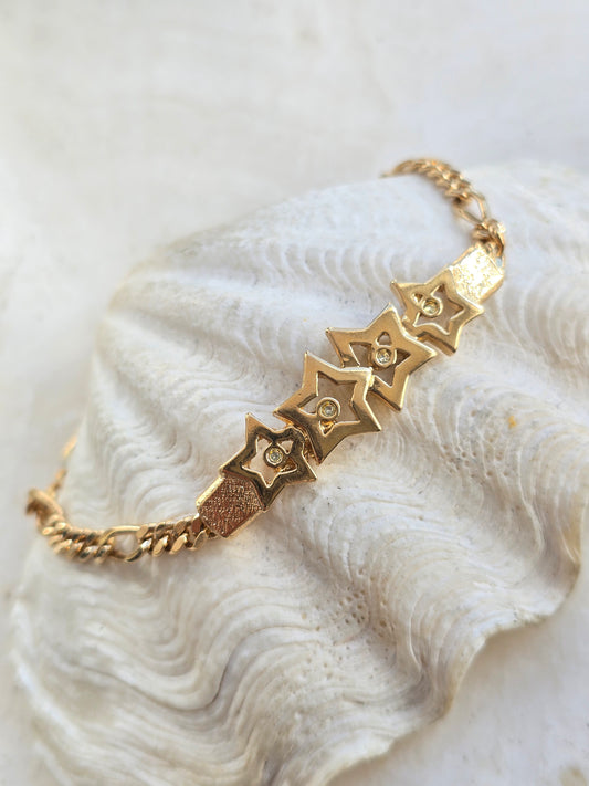 Aukso spalvos apyrankė žvaigždės