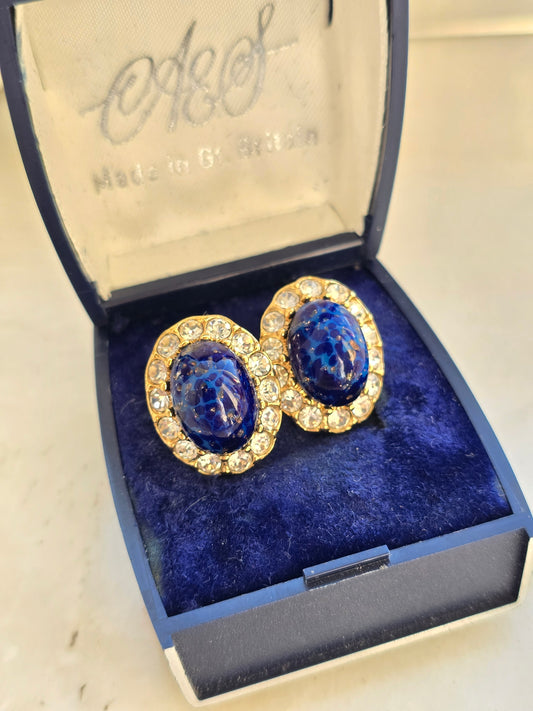 Vintažiniai 80tų m. Paauksuoti ATWOOD & SAWYER klipsai originalioje dėžutėje